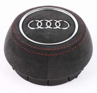 Couvercle Airbag Audi Carbone Cuir Personnalisé 2008-2020 - vue arrière - Becquet Voiture