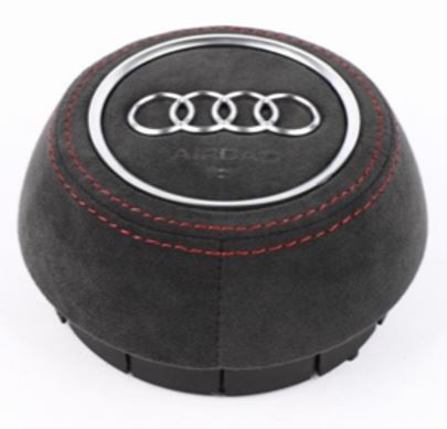 Couvercle Airbag Audi Carbone Cuir Personnalisé 2008-2020 - vue arrière - Becquet Voiture
