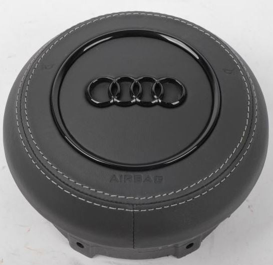 Couvercle Airbag Audi Carbone Cuir Personnalisé 2008-2020 - vue de face - Becquet Voiture