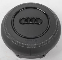 Couvercle Airbag Audi Carbone Cuir Personnalisé 2008-2020 - vue de face - Becquet Voiture