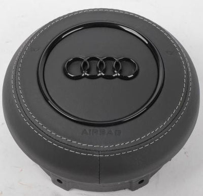 Couvercle Airbag Audi Carbone Cuir Personnalisé 2008-2020 - vue de face - Becquet Voiture