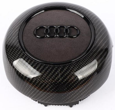 Couvercle Airbag Audi Carbone Cuir Personnalisé 2008-2020 - vue de profil - Becquet Voiture