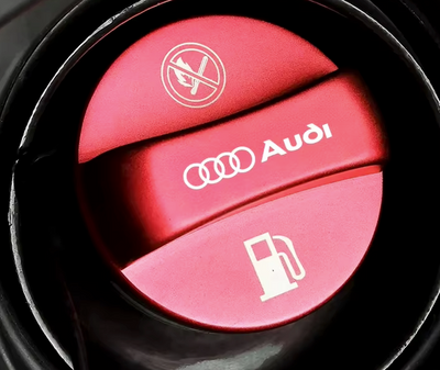 Couvercle Bouchon de Réservoir Carburant Audi 3D Alliage Aluminium - vue de profil - Becquet Voiture