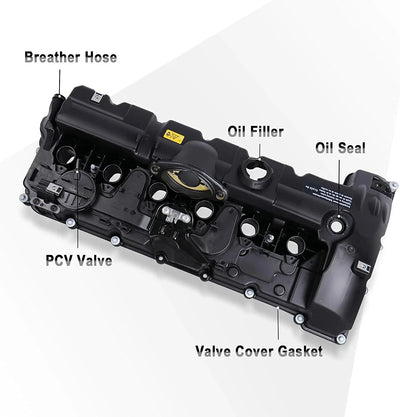 Couvercle de Soupape Moteur BMW N52 E60 E90 X5 - vue arrière - Becquet Voiture