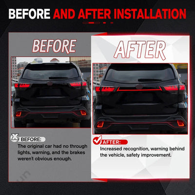 Couvercle Feu Arriere LED Toyota Highlander 2014-2019 - vue de profil - Becquet Voiture