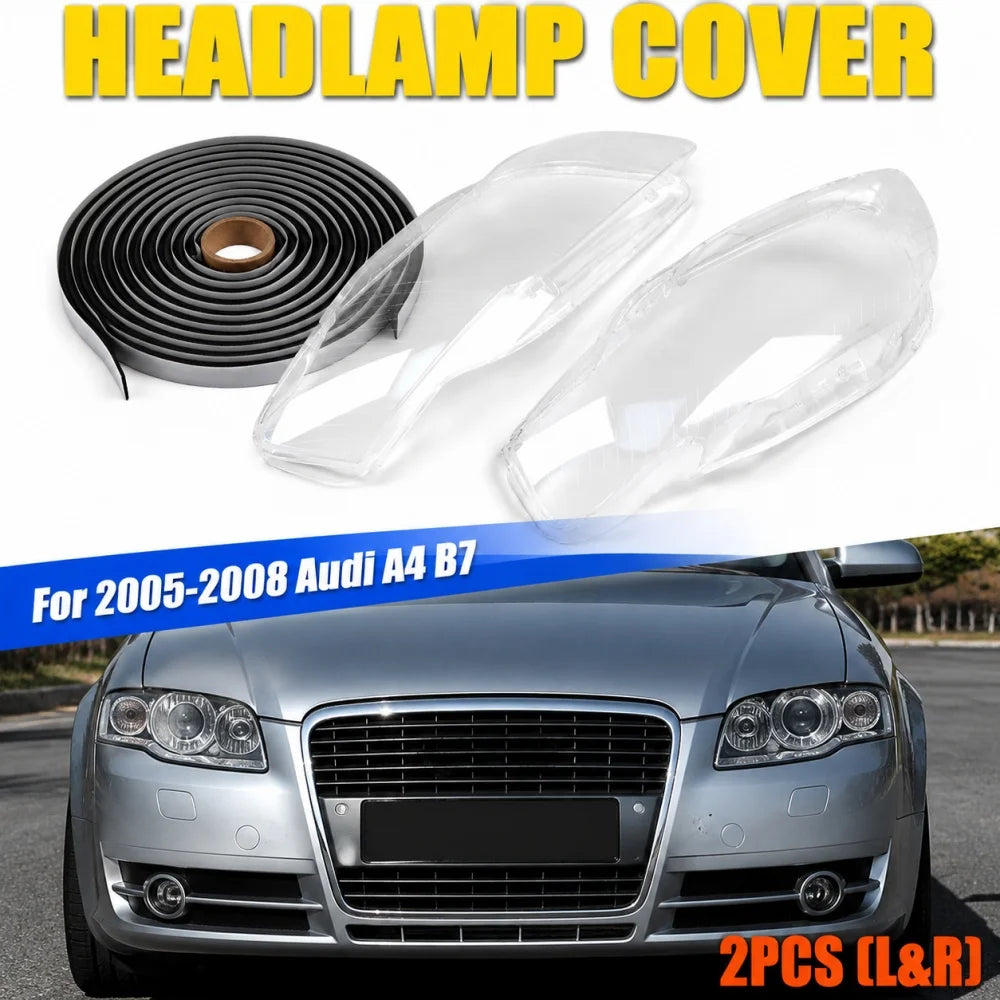 Couvercle Lentille Phare Avant Audi A4 B7 2005-2008 - vue de face - Becquet Voiture