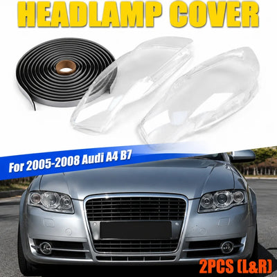 Couvercle Lentille Phare Avant Audi A4 B7 2005-2008 - vue de face - Becquet Voiture