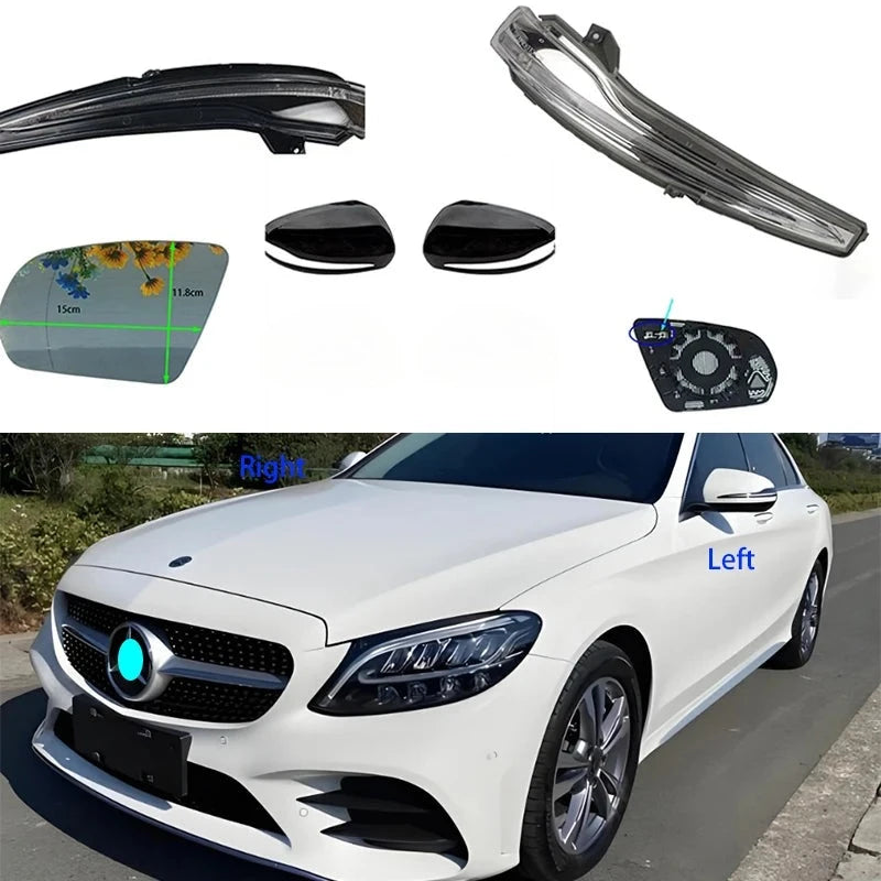 Couvercle Verre Rétroviseur Chauffant Mercedes GLA GLB GLC - vue de face - Becquet Voiture