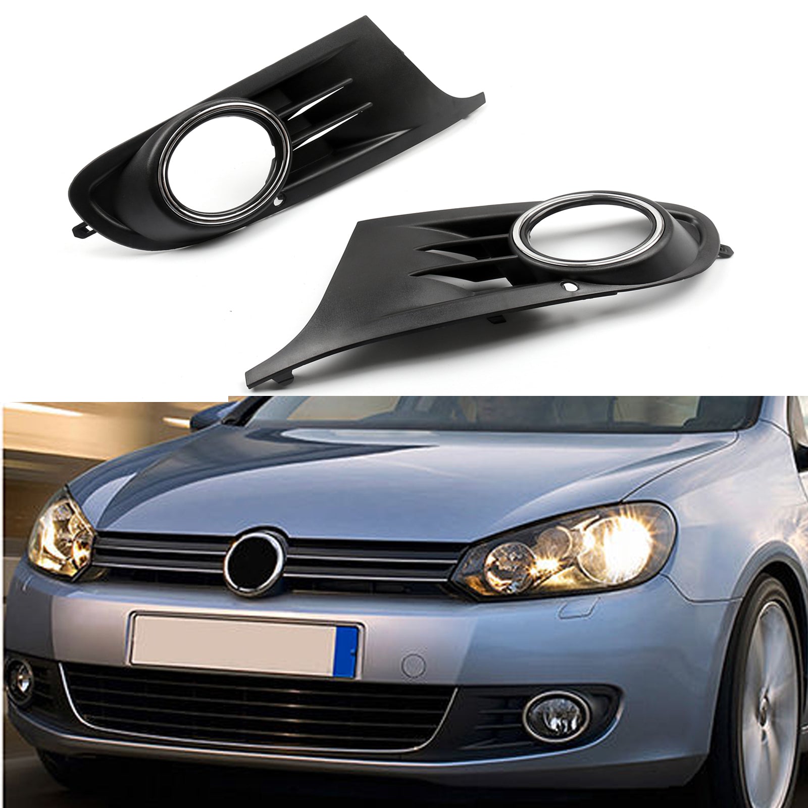 Couvercles Antibrouillard VW Golf Jetta MK6 2010-2014 - vue de face - Becquet Voiture