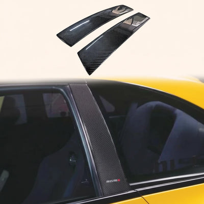 Couvercles Montant B Carbone Nissan Skyline R34 GTR GTT (Paire) - vue de face - Becquet Voiture