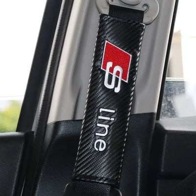 Couvre Ceinture Sécurité Audi A3 A4 A6 Q5 Q7 S-Line - vue de dessus - Becquet Voiture