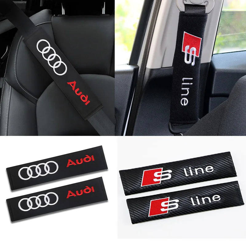 Couvre Ceinture Sécurité Audi A3 A4 A6 Q5 Q7 S-Line - vue de face - Becquet Voiture