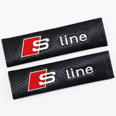 Couvre Ceinture Sécurité Audi A3 A4 A6 Q5 Q7 S-Line - vue de trois-quarts 2 - Becquet Voiture