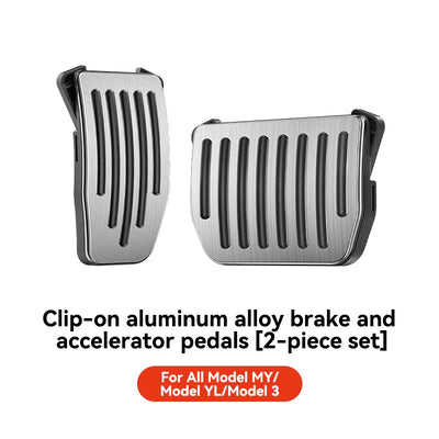 Couvre-Pédales Aluminium Tesla Model 3 Y Highland Juniper - détail du montage - Becquet Voiture