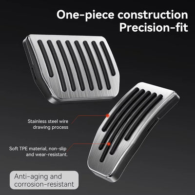 Couvre-Pédales Aluminium Tesla Model 3 Y Highland Juniper - vue de trois-quarts - Becquet Voiture