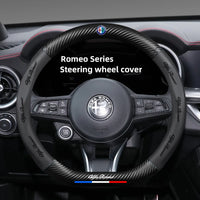Leather Steering Wheel Cover Alfa Romeo Giulia Stelvio Giulietta - fitting detail 3 - Becquet Voiture