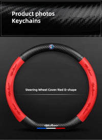 Leather Steering Wheel Cover Alfa Romeo Giulia Stelvio Giulietta - in use 2 - Becquet Voiture