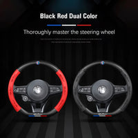 Leather Steering Wheel Cover Alfa Romeo Giulia Stelvio Giulietta - side view - Becquet Voiture