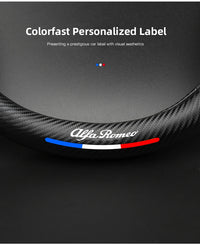 Leather Steering Wheel Cover Alfa Romeo Giulia Stelvio Giulietta - three-quarter view 2 - Becquet Voiture