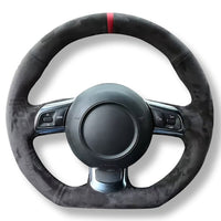 Couvre Volant Audi 8P TT R8 Cuir Alcantara Surpiqures Racing - packshot studio - Becquet Voiture