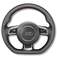 Couvre Volant Audi 8P TT R8 Cuir Alcantara Surpiqures Racing - vue arrière 2 - Becquet Voiture