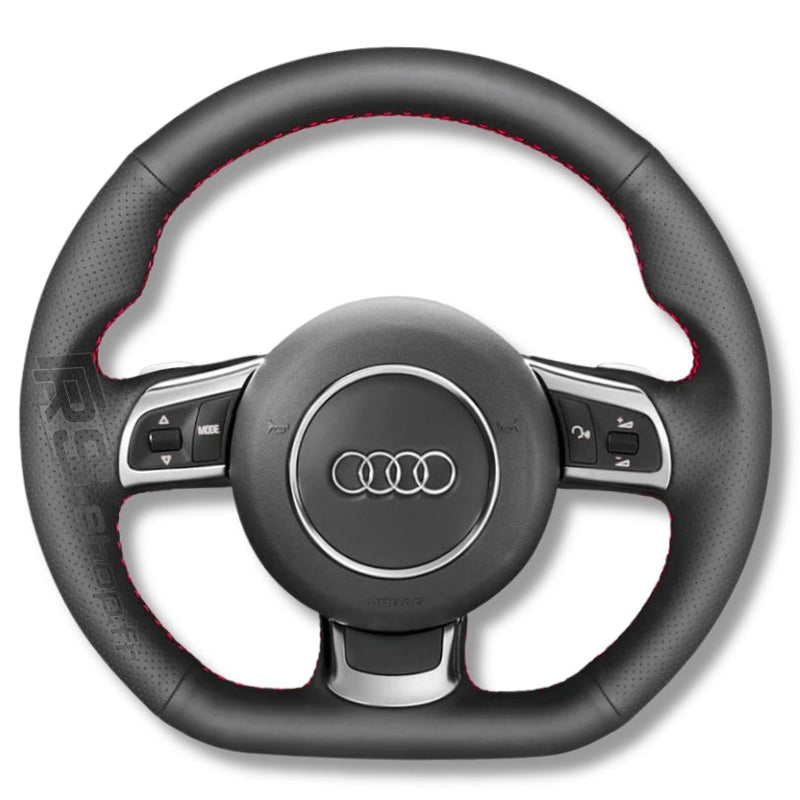 Couvre Volant Audi 8P TT R8 Cuir Alcantara Surpiqures Racing - vue arrière 2 - Becquet Voiture
