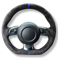 Couvre Volant Audi 8P TT R8 Cuir Alcantara Surpiqures Racing - vue rapprochée - Becquet Voiture
