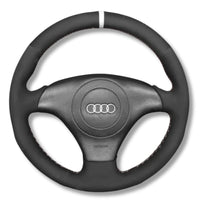 Couvre Volant Audi A3 TT 8N Cuir Alcantara - détail du montage - Becquet Voiture