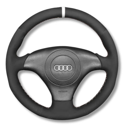 Couvre Volant Audi A3 TT 8N Cuir Alcantara - détail du montage - Becquet Voiture