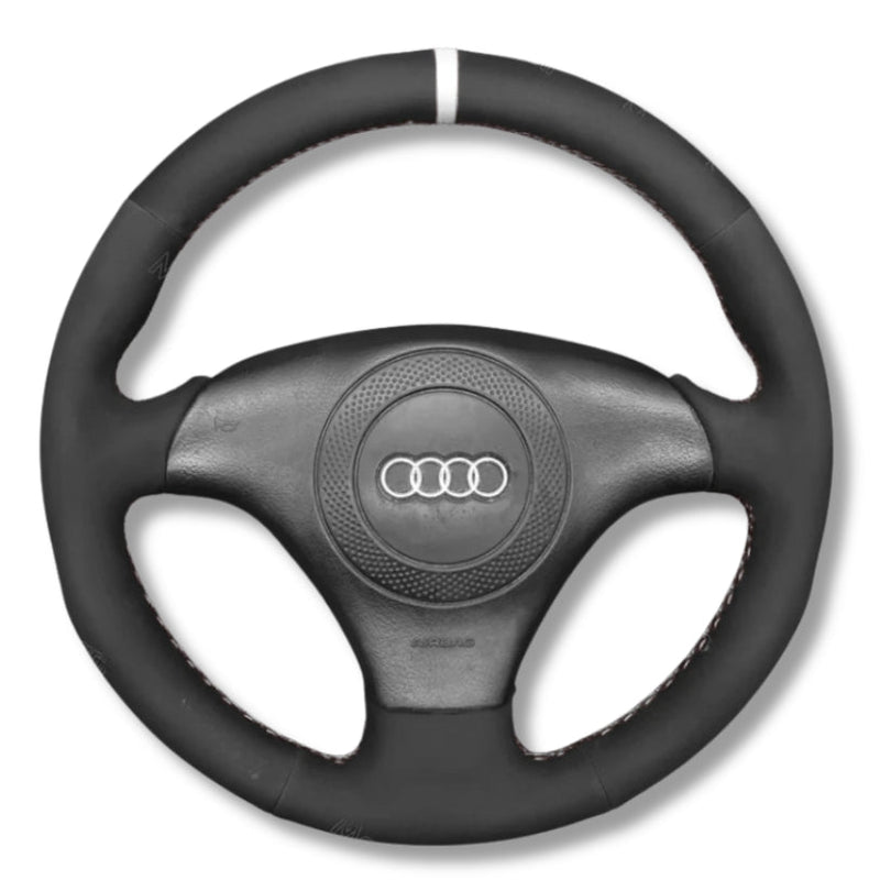 Couvre Volant Audi A3 TT 8N Cuir Alcantara - détail du montage - Becquet Voiture