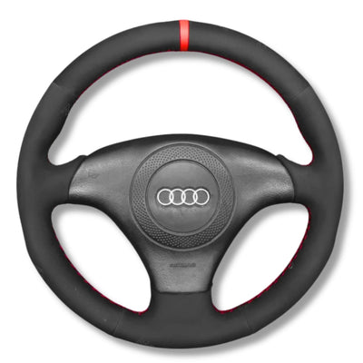 Couvre Volant Audi A3 TT 8N Cuir Alcantara - vue de dessus - Becquet Voiture