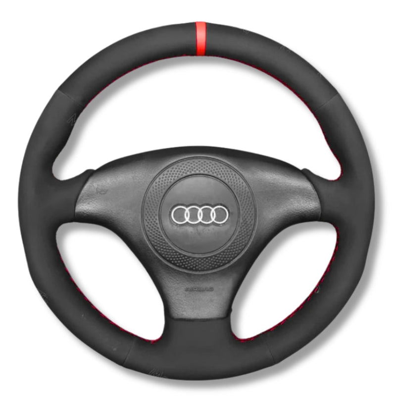 Couvre Volant Audi A3 TT 8N Cuir Alcantara - vue de dessus - Becquet Voiture