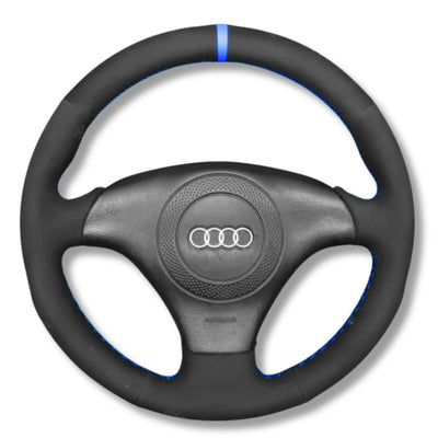 Couvre Volant Audi A3 TT 8N Cuir Alcantara - vue rapprochée - Becquet Voiture
