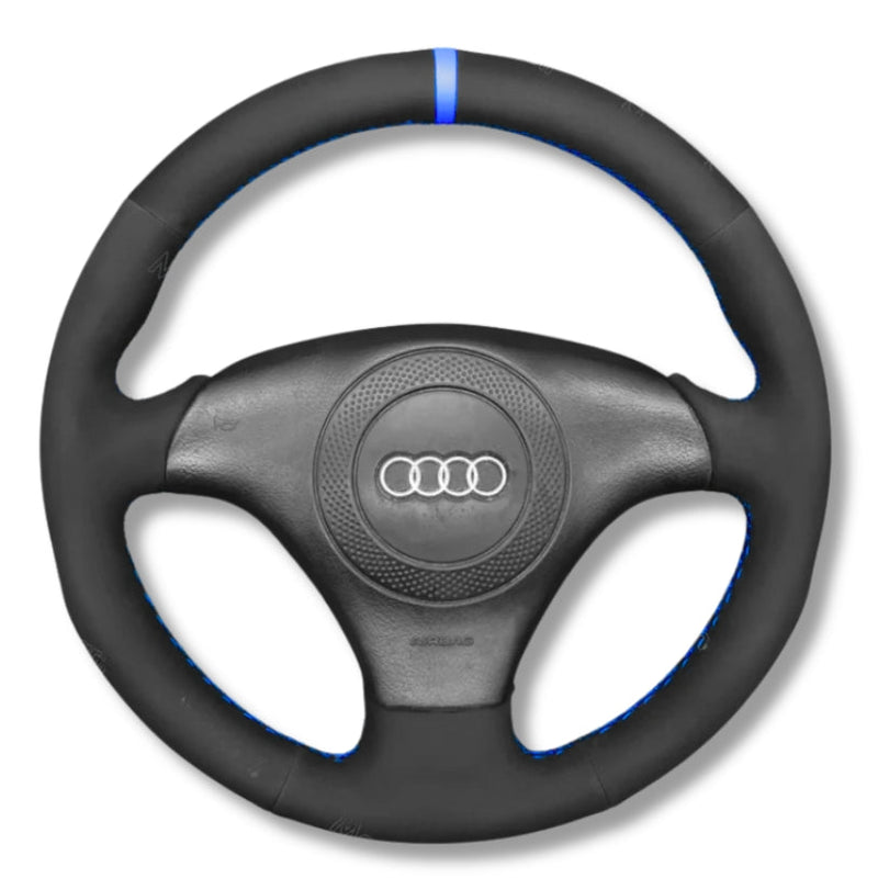 Couvre Volant Audi A3 TT 8N Cuir Alcantara - vue rapprochée - Becquet Voiture