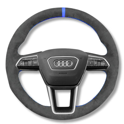 Couvre Volant Audi A6 A7 C8 Alcantara - installé sur véhicule - Becquet Voiture