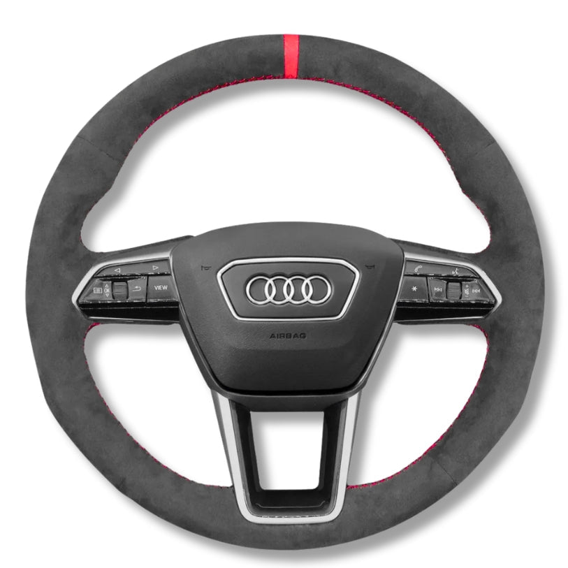 Couvre Volant Audi A6 A7 C8 Alcantara - vue de face - Becquet Voiture