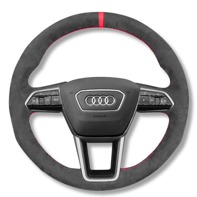 Couvre Volant Audi A6 A7 C8 Alcantara - vue de face - Becquet Voiture