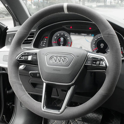 Couvre Volant Audi A6 A7 C8 Alcantara - vue de profil - Becquet Voiture