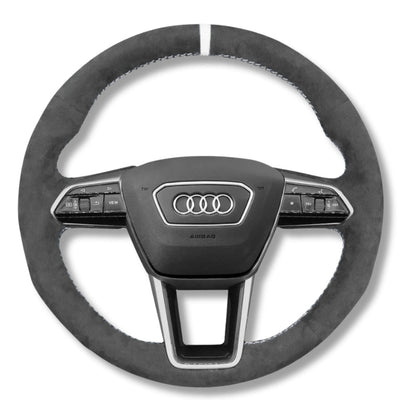 Couvre Volant Audi A6 A7 C8 Alcantara - vue de trois-quarts - Becquet Voiture
