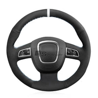 Couvre Volant Audi B7 3 Branches Alcantara Surpiqures - installé sur véhicule - Becquet Voiture