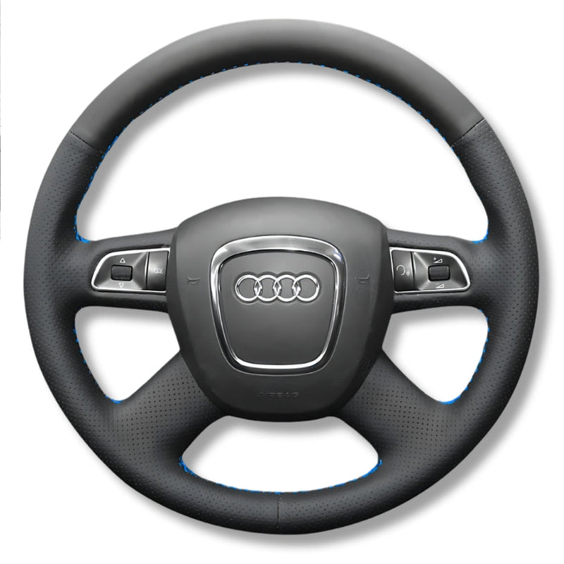 Lenkradbezug Audi B7 4-Speichen Leder - am Fahrzeug montiert - Becquet Voiture