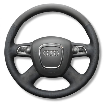 Couvre Volant Audi B7 4 Branches Cuir - vue arrière - Becquet Voiture