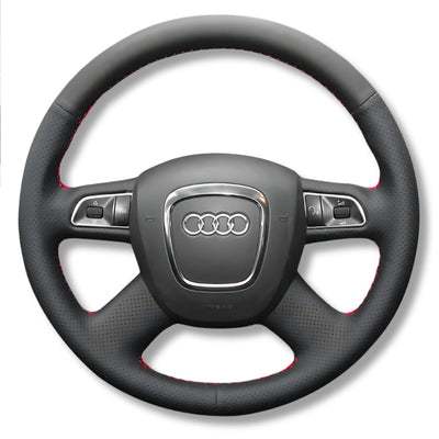 Couvre Volant Audi B7 4 Branches Cuir - vue de face - Becquet Voiture