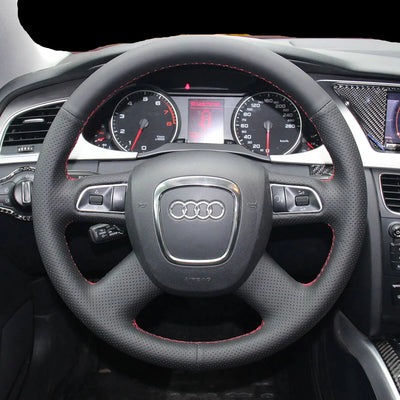 Couvre Volant Audi B7 4 Branches Cuir - vue de profil - Becquet Voiture