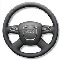 Lenkradbezug Audi B7 4-Speichen Leder - Dreiviertelansicht - Becquet Voiture