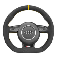 Couvre Volant Audi B8 Méplat Alcantara Surpiqures - packshot studio - Becquet Voiture