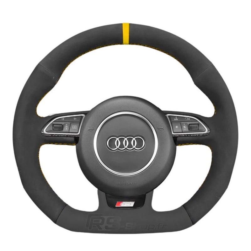 Couvre Volant Audi B8 Méplat Alcantara Surpiqures - packshot studio - Becquet Voiture