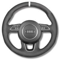 Couvre Volant Audi B8 Rond Alcantara Cuir Couture - vue arrière - Becquet Voiture