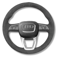 Couvre Volant Audi B9.5 Rond Alcantara Cuir - détail du montage - Becquet Voiture