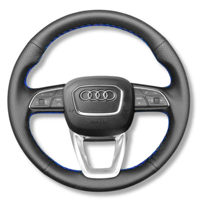 Couvre Volant Audi B9.5 Rond Alcantara Cuir - installé sur véhicule - Becquet Voiture